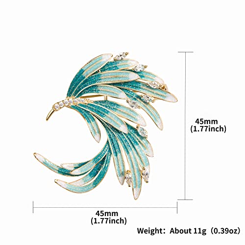 Brooches for Women, Shiny Cubic Zirconia Brooch Pins for Women Fashion Brooch Pin Broach Jewelry Gift - color: Phoenix Feather