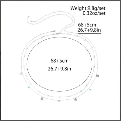 Waist Chains for Women Gold Waist Chain Silver Belly Chain Adjustable Layered Body Chain Sequin Belly Chains Sexy Bikini Beach Jewelry for Women (26.8-36.6 Inch) - style: turquoise+silver