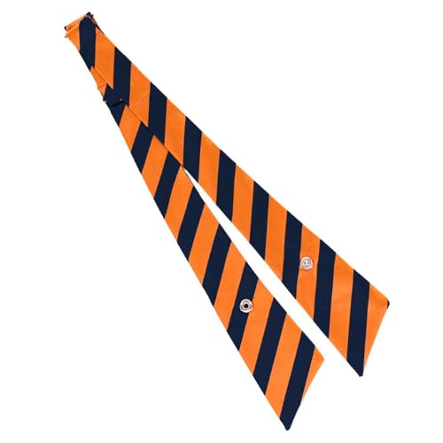 tiemart Crossover Tie - color: Navy Blue and Orange Stripe