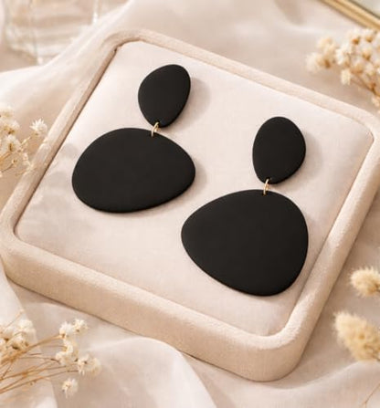 Boho Black Dangle Earrings for Women Large Statement Earring Irregular Acrylic Modern Earring Geometric Trendy Earrings Jewelry Gifts for Women