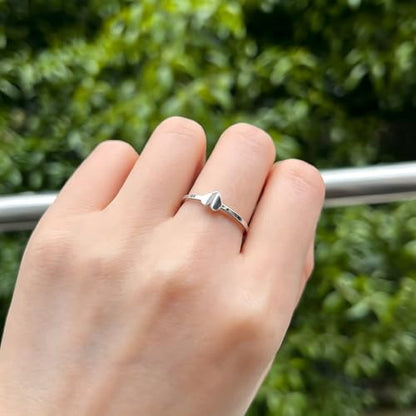 Sun and Moon Rings Stainless Steel Crescent Sun Rings for Women Gold Open Ring Middle Index Finger Jewelry Gift - color: B-Silver Heart