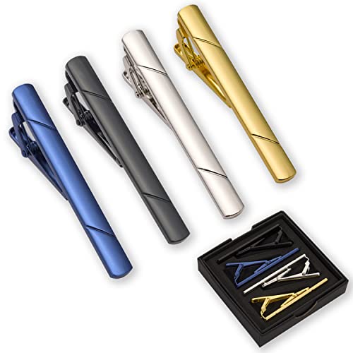 4Pcs Tie Clips For Men Tie Bar with Gift Box | Suit accessories mens accessories fashion tie clip tie pin tie bar