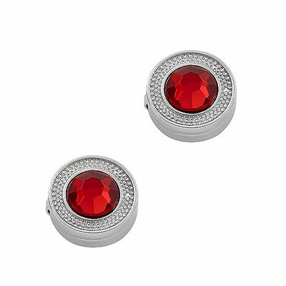 Mens Button Covers Tuxedo Shirt Cufflinks Alternative | Fake cufflinks and alternative fashion jewelry accessories for mens formal business dress shirts suits and groomsmen - color: H Silvery red