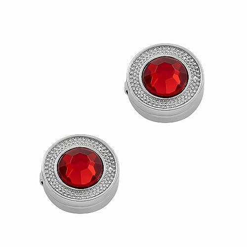 Mens Button Covers Tuxedo Shirt Cufflinks Alternative | Fake cufflinks and alternative fashion jewelry accessories for mens formal business dress shirts suits and groomsmen - color: H Silvery red