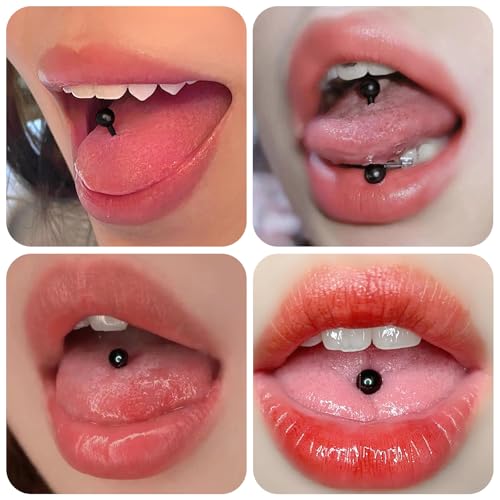 12mm-45mm 16G 14G Nipple Tongue Rings Industril Piercing Jewelry Externally Threaded 316L Surgical Steel Nipple Tongue Barbells Piercing Jewelry for Women Men Silver Black Gold Tone - color: Black:14G-12mm-45mm Bars/5mm Balls