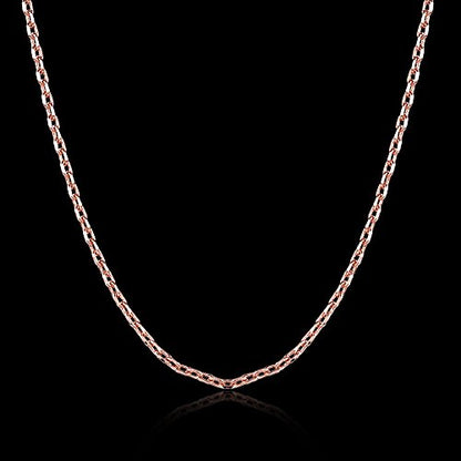 Cutesmile Fashion Jewelry 18k Gold/Rose Gold/White Gold 1.5mm Rolo Adjustable Chain Crafted Necklace (Rose Gold) - color: Rose Gold