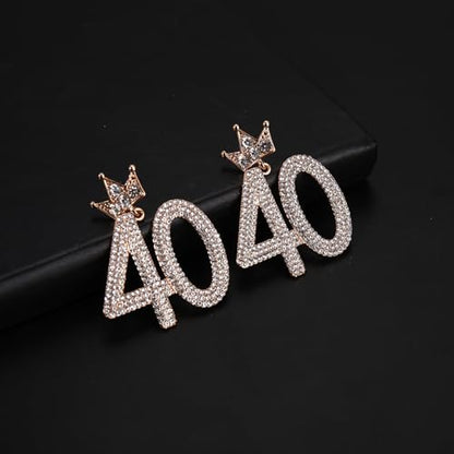 Birthday Earrings for Women Happy Birthdays Earrings Statement Cake Champagne Bottle Earring Happy Birthdays Dangle Earring Birthday Gifts Party Favors - color: Crystal 40