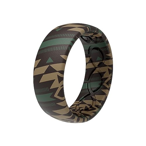 Groove Life Nomad Silicone Ring Breathable Rubber Wedding Rings for Men, Lifetime Coverage, Unique Design, Comfort Fit Ring - color: Rancher