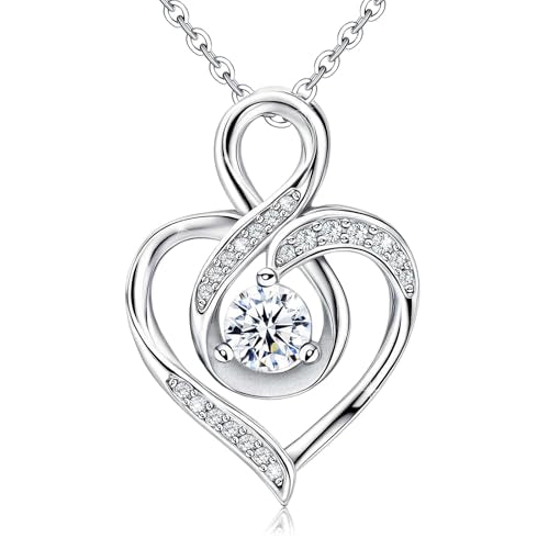 Sterling Silver Pendant Necklace Charms Hypoallergenic Fashion Jewelry Dainty Valentines Day Birthday Gift for Women - style: Infinity