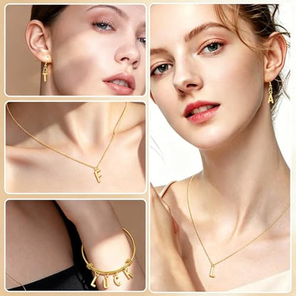 Gold Charms for Jewelry Making | Includes 156 Letter Initial, 30 Charms & 200 Jump Rings for Keychains, Bracelets, Necklaces, Earrings, DIY Crafts - color: Gold Charm Set