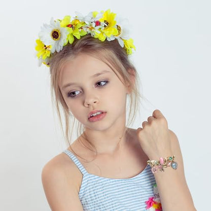 DS Charm Bracelets for teen girls exquisite cute cartoon friendship bracelet Gold Stainless Steel Bangle birthday Gift box Adjustable little girls kids jewelry holiday gifts - style: GOLD-3
