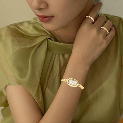 NEWITIN 61 Pieces Gold Jewelry Set for Women Fashion Costume Watch Jewelry | Bohemian Jewelry, Cubic Zirconia, Gold Plated Necklaces Bracelets Watch Rings Earrings Set for Women Party Daily, Women Gifts - color: Gold B