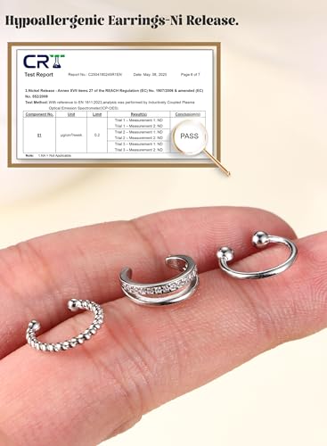 3Pcs Ear Cuff Earrings for Women Non Piercing14K Gold Plated Ear Cuffs Clip on Cartilage Earrings Adjustable Fake Earrings Lightweight