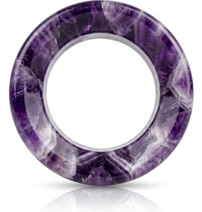 Hollow Tunnels Purple Amethyst Organic Stone Ear Plugs Gauges Sold in Pairs - style: 12MM-1/2 INCH