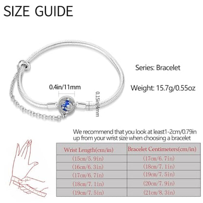 KUNSIR 925 Sterling Silver Snake Chain Bracelet with Safety Chain Charm Bracelets for Women Teen - style: PAB006