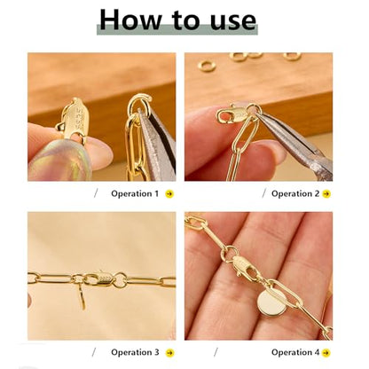 23PCS Gold Jewelry Making Supplies Italian Clasps with Open Jump Rings Set | Small Spring Italian Clasps Lobster Claw Jump Rings Necklace Chains Connect Link Repair kit Supplies 925 Jewelry Findings - color: 23PcsB_Gold