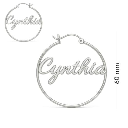 Charmsy 925 Sterling Silver Hoop Earrings | Lightweight Italian 2.5mm Tube Diamond-Cut Round Classic Hoops Earring for Women | Size 15/20/25/30/35/40/50/60/70mm | Small Medium Large - color: Personalized Hoop, size: 60 MM