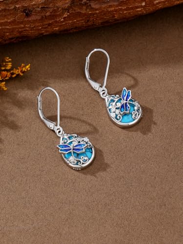 Dorunmo s925 Sterling Silver Western Dangle Drop Earrings Birthday Jewelry Gifts for Women - style: Dragonfly