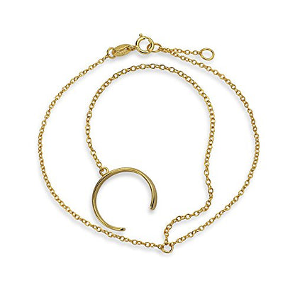 Delicate Hand Chain Ring & Bracelet .925 Sterling Silver 14K Gold Plated - color: Gold
