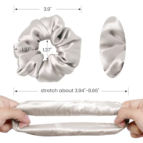 LilySilk Brand 100% Mulberry Silk Hair Scrunchie, Bright Coffee, No Damage, Elastic Silk Ponytail Holder, 1 Count, Suitable for All Hair Styles and Lengths - color: Bright Coffee
