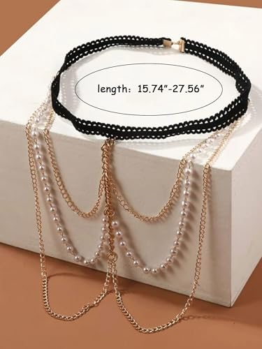 Snake Thigh Chain for Women, Medusa Serpent Garter Leg Jewelry, Gothic Leg Accessories for Halloween Costume, Festival Fashion - style: X Gold Pearl Bead Thigh Chain