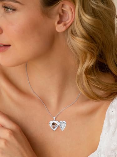 U7 Women Locket Necklace, Heart Photo Lockets Hold Picture, Gift Box Packed | Gold/Silver/Rose Locket Charm, Custom Picture and Engravement Heart Pendant, 20" Chain, Personalized Gift for Mom Wife Friend - color: 04# Stainless(Tree of Life)