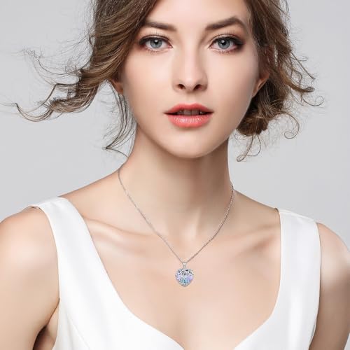 925 Sterling Silver Necklace Gifts for Women Crystal/Opal Jewelry Pendant Christmas Birthday Gift - style: 4 Children