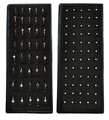 100Pcs Bone Nose Studs Stainless Steel Multicolor Cubic Zirconia Nose Rings Stud Hoop Tragus Cartilage Nose Ring Labret Nose Piercing Pin Jewelry for Women Men 1.5mm 2mm 2.5mm 20G 22G - style: A:60Pcs 1.5mm CZ+40Pcs 8mm Nose hoop