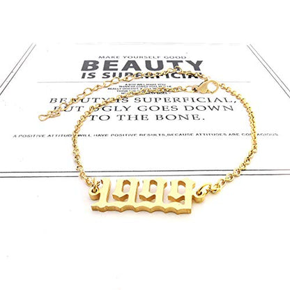 CSIYANJRY99 Birth Year Ankle Bracelets for Women14K Gold Plated Birth Year Number Anklets Adjustable Chain Beach Foot Ankle Bracelets for Women Birthday - style: 1999