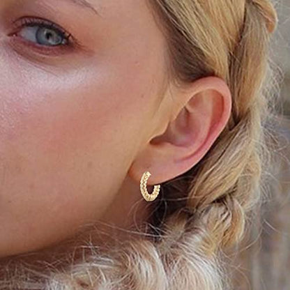 9 Pairs Gold Chunky Hoop Earrings Set for Women, 14K Gold Plated Twisted Huggie Hoop Earring Hypoallergenic, Lightweight Thick Open Hoops Earrings Jewelry Gifts. - color: B-9 Silver Hoop Earrings