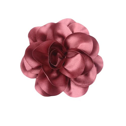 Large Rose Flower Brooches Chiffon Camellia Brooch Lapel Pins Hair Clips Hat Pins for Women Wedding Banquet Accessories Large Satin Flowers 5.5in - color: Red 1