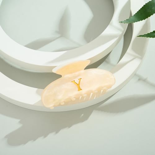 LILIE&WHITE Acrylic Letter Hair Clips For Women Stylish Y Initial Hair Claw | Alphabet Hair Clip Fashion Glitter Monogram Claw Clip Elegant And Durable Hair Accessory Large Hair Clips Y - color: HC22539Y