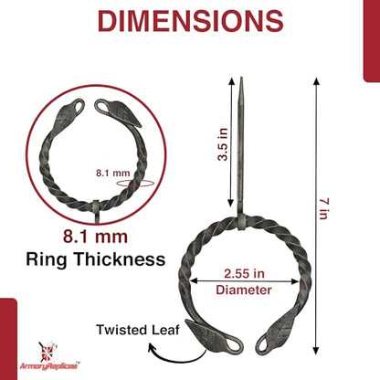 Armory Replicas™ Hand-Forged Viking & Celtic Cloak Pin Brooch – Medieval Fibula for Costumes, Reenactments, Cosplay & Historical Dress Accessories - style: Design 3 (4Pcs)