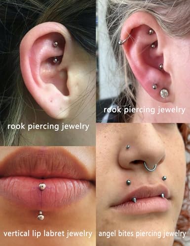 Eyebrow Piercing Jewelry Surgical Steel Curved Barbell Tiny Eyebrow Ring Vertical Labret Lip Jewelry Ear Rook Navel Small Belly Button Ring for Women Men 20g 16g 6mm/8mm/10mm/12mm - color: 16g,silvertone