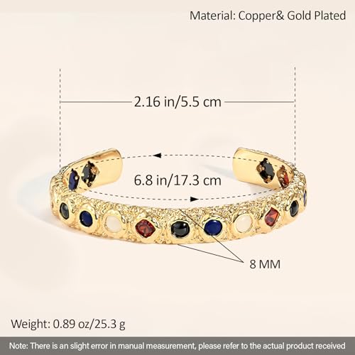 18K Gold Bangle Bracelets for Women 925 Sterling Silver Bracelets Bracelets Adjustable Boho Bracelets Stackble Cuff Bangle Bracelets for Men Women Chunky Gold Bangle Open Cuff Bracelets Christmas Gift - color: Bracelets-09