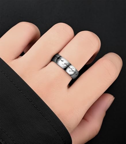 King Ring 6mm Rings Ver.2 – Magic Patern High Polished Stainless Steel Bands - color: Silver Black