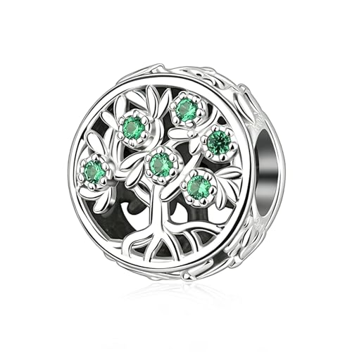 LaMenars 925 Sterling Silver Charms for Pandora Bracelets & Necklaces | Bead Charms Birthday Holiday Jewelry Gifts For Women - color: Family Tree Circle Charm