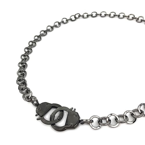 Succuba Stainless Steel Handcuff Choker Necklace Chain Pendant Choker Collar Necklace for Women and Men from 16 to 24 Inches with Box - color: B, size: 24 Inches