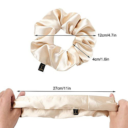 Scrunchies Women Hair Ties - Big Silk Satin Scrunchy Hair Bands Elastic Hair Accessories Soft Large Scrunchies For Vsco Girl Women LOBAB-007 - color: LOBAB-007