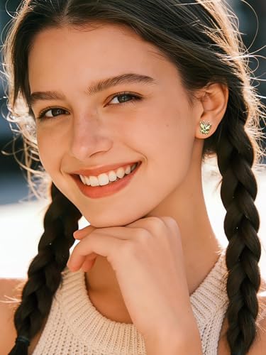 ChicSilver 925 Sterling Silver Bow/Butterfly Earrings for Women Hypoallergenic Birthstone Earrings Dainty Bow/Butterfly Jewelry Gift for Women - color: Butterfly-August-Peridot