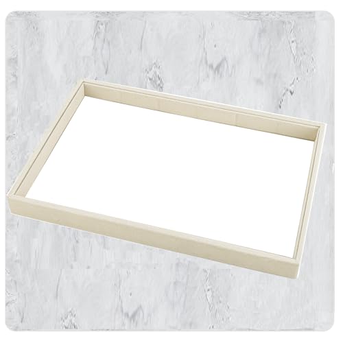 24 Grid Stackable Jewelry Tray Organizer with Removable Divider Velvet Tray | Jewelry Display Tray for Earrings Necklaces Bracelet Rings Display Showcase - Light Khaki - color: Light Khaki