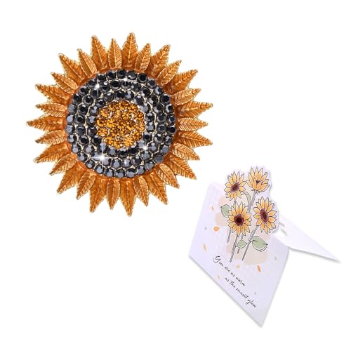 Elegant Floral Bouquet Brooch for Women Bridesmaid Pins Flower Brooches Floral Lapel Pin for Dress Suit Collar with Flowers Say Greeting Cards - color: Sunflower
