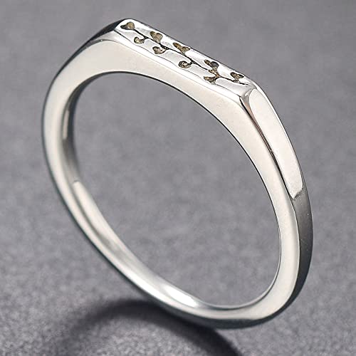 Jude Jewelers Stainless Steel Hammered Floral Narrow Signet Stacking Style Promise Statement Anniversary Ring - color: Silver