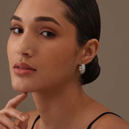 LeCalla 925 Sterling Silver Bali-Style Hoop Earrings Lightweight Click-Top Antique Two-Tone Beaded Italian Bali Style Earring Hoops for Women - style: Chunky Round Beaded