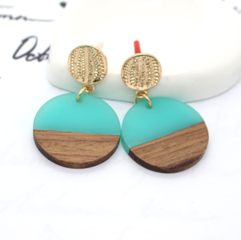Retro Wooden Resin Geometric Bar Drop Dangle Earrings Layered Leopard for Women Polymer Clay Lightweight Statement Jewelry - style: 11