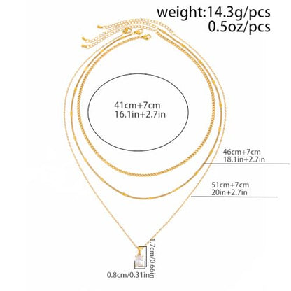 Layered Gold Necklaces for Women,18K Plated Gold Zirconia Necklace | Non Tarnish Trendy Jewelry Gift Cuban Chain Choker - color: color-1