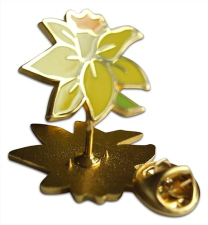 Novel Merk Flower Blossom Floret - Sunflower, Daffodil, & Other Lapel Pin, Hat Pin & Tie Tack Set - with Clutch Back - style: 3-Daffodil