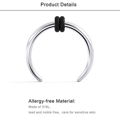 Lcolyoli 25Pcs Septum Piercing Jewelry 316L Surgical Steel 3/8"(10mm) U-Shaped Horseshoe Nose Hoop Ring Septum Piercing Hanger Retainer for Women Men 16g 14g - style: 14g-25pcs
