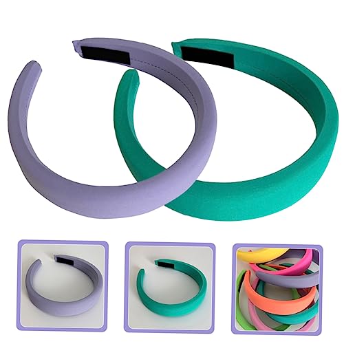 2pcs Wide Padded Headbands for Women Non- Fabric Hair Accessories Soft for Daily Wear Parties and Special Occasions