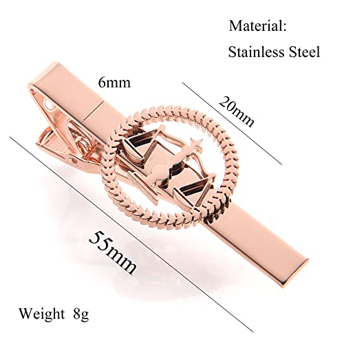TINGKU Attorney Lawyer Cufflinks and Tie Clip for Men Gifts Scales of Justice Cuff links Tie Clasp Father in Law Enforcement Suit Shirt Jewelry - style: Tie Clip RoseGold
